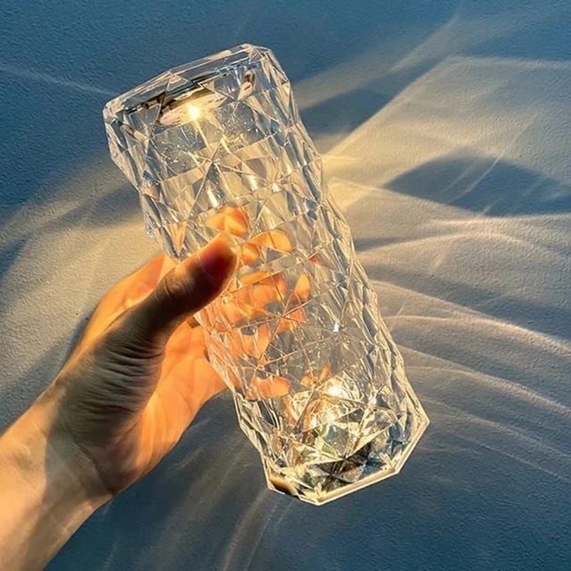 Beyaz Kristal Desenli Masa Lambası - Görsel 3