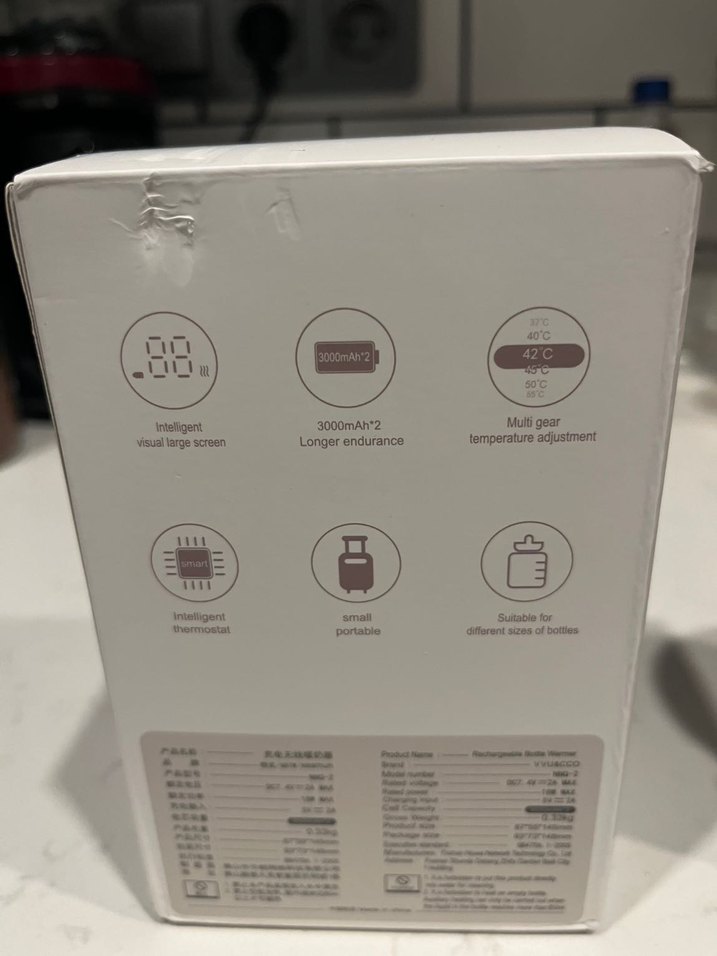 Şarjlı Bebek Biberon Isıtıcısı Gri-Beyaz - Görsel 2