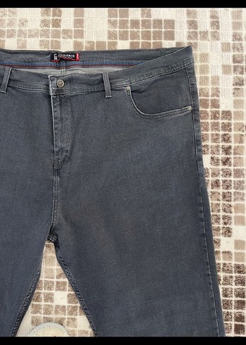 Gri Regular Fit Denim Erkek BATTAL Pantolon - Görsel 4