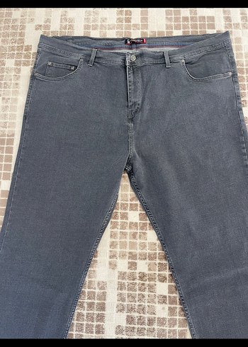 Gri Regular Fit Denim Erkek BATTAL Pantolon - Görsel 5