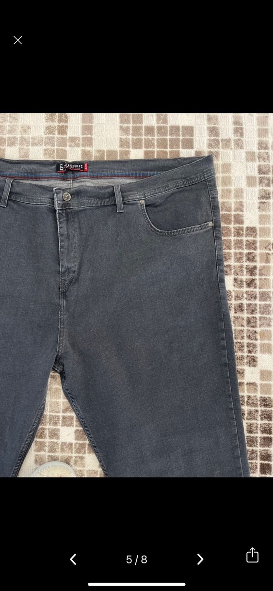 Gri Regular Fit Denim Erkek BATTAL Pantolon - Görsel 4