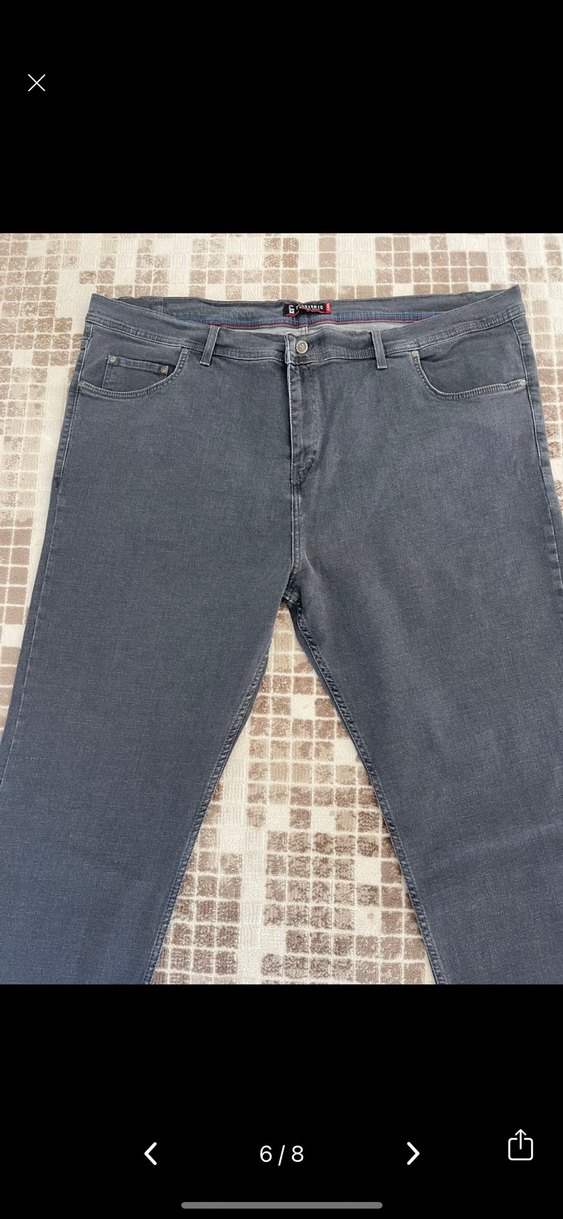 Gri Regular Fit Denim Erkek BATTAL Pantolon - Görsel 5