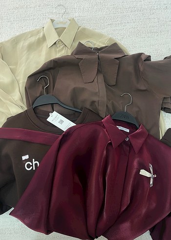 Uzun Kollu Bordo Kadın Gömlek - Görsel 7