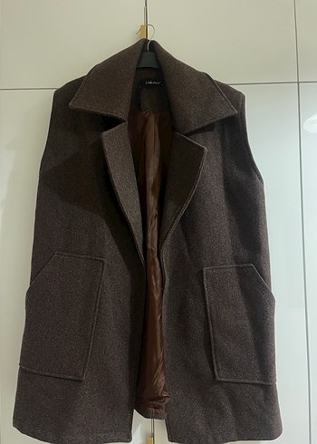 Kahverengi Kemerli Yün Yelek - Görsel 5