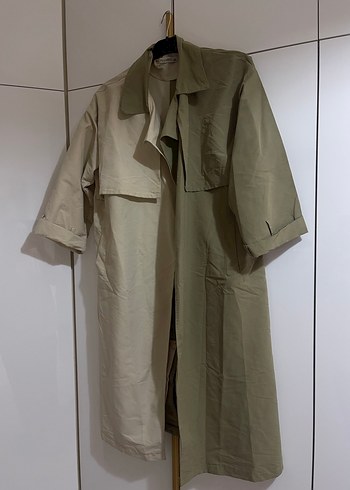 Kadın Keten Trenchcoat, Salaş Kesim, - Görsel 4