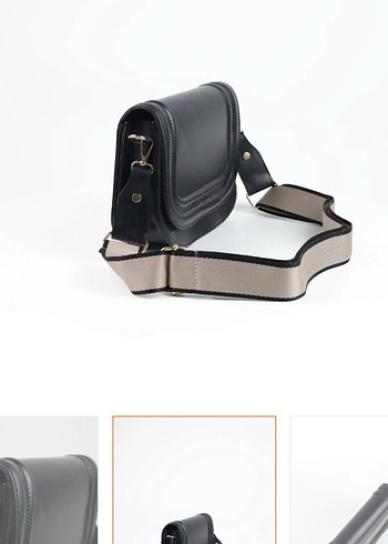 Tokalı Siyah Deri Kadın Çanta - Görsel 3