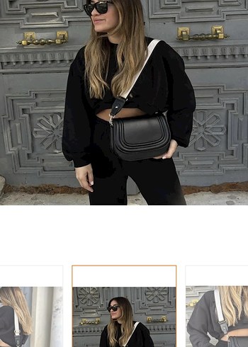 Tokalı Siyah Deri Kadın Çanta - Görsel 8