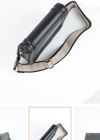 Tokalı Siyah Deri Kadın Çanta - Görsel 4