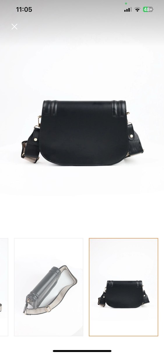 Tokalı Siyah Deri Kadın Çanta - Görsel 5