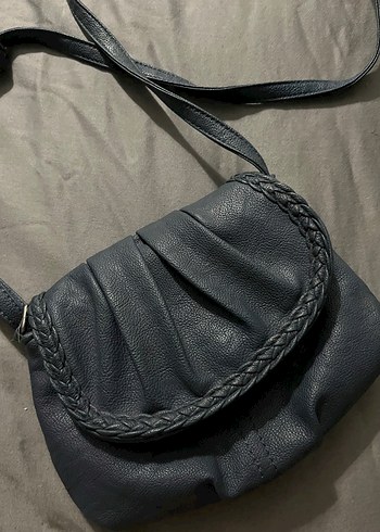 Gri Deri Tokalı Kadın Çanta - Görsel 2