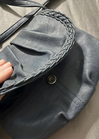 Gri Deri Tokalı Kadın Çanta - Görsel 5