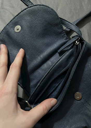 Gri Deri Tokalı Kadın Çanta - Görsel 6