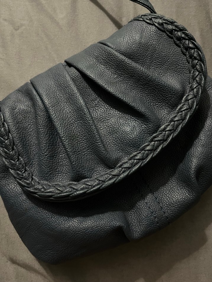 Gri Deri Tokalı Kadın Çanta - Görsel 3