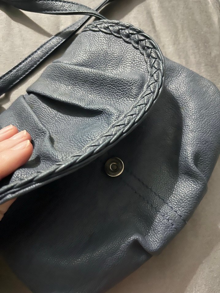 Gri Deri Tokalı Kadın Çanta - Görsel 5