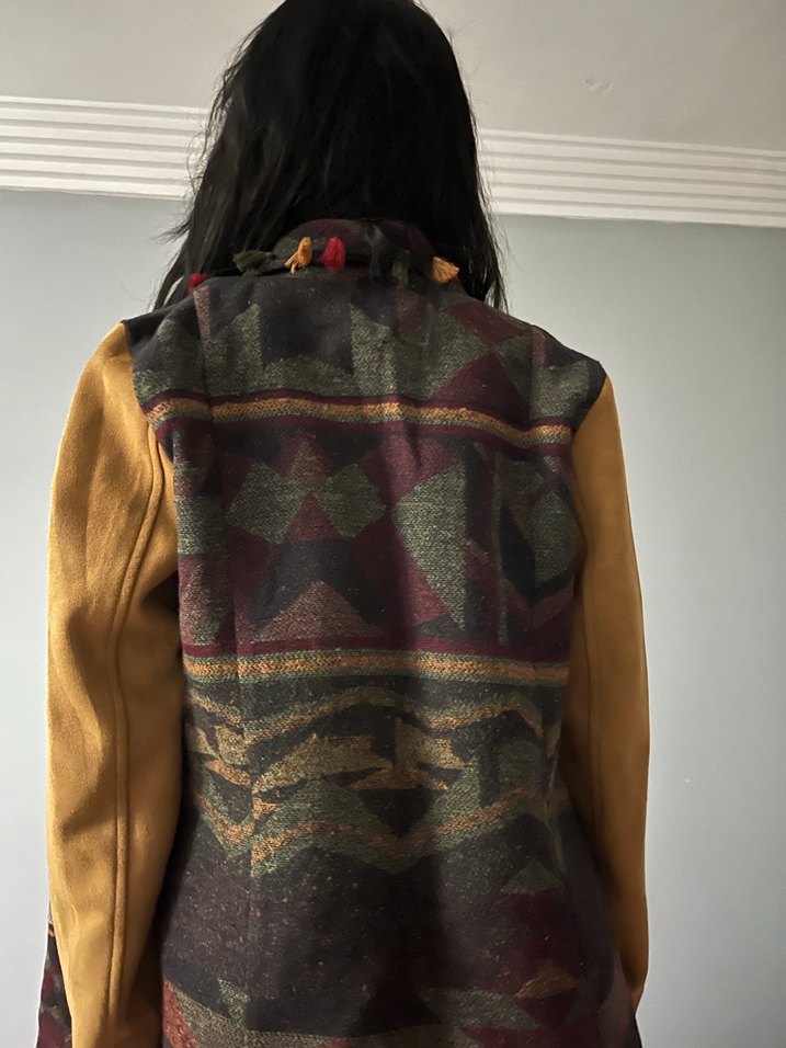 Kahverengi Bohem Kadın Ceket - Görsel 4