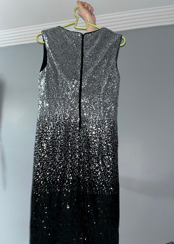 Gri Mini V Yaka Zincir Detaylı Kadın Elbise - Görsel 6