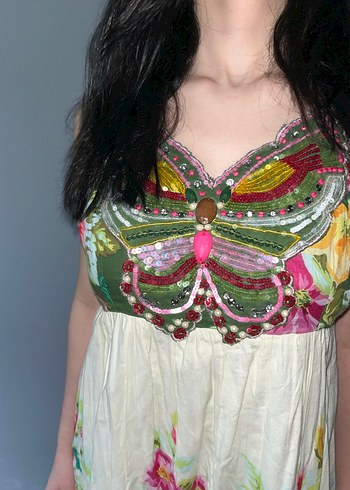 Beleza Indiana Çok Renkli Bohem Elbise - Görsel 4