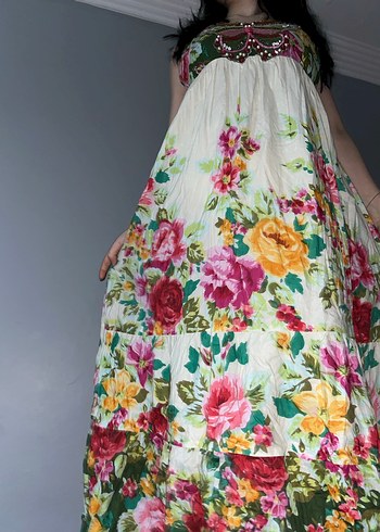 Beleza Indiana Çok Renkli Bohem Elbise - Görsel 5