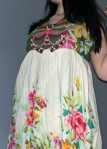 Beleza Indiana Çok Renkli Bohem Elbise - Görsel 6