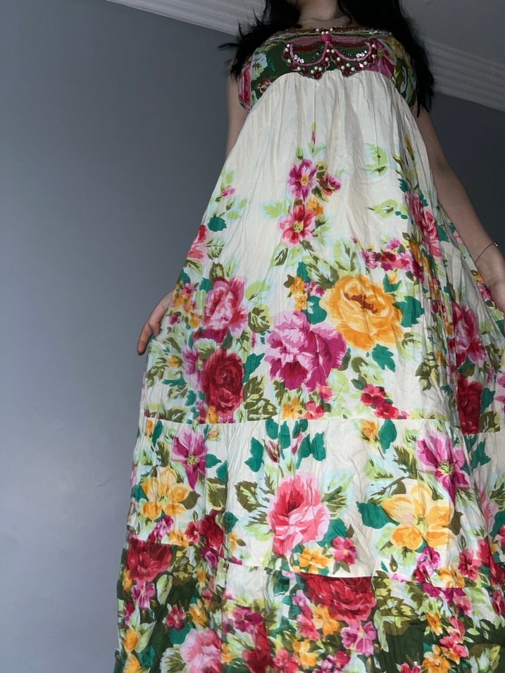 Beleza Indiana Çok Renkli Bohem Elbise - Görsel 5