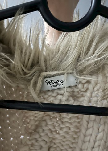 Kadın Gri Bohem Kürklü Yün Yelek - Görsel 3