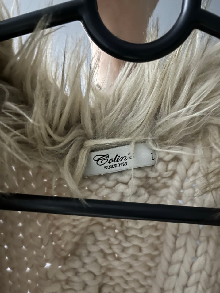 Kadın Gri Bohem Kürklü Yün Yelek - Görsel 3