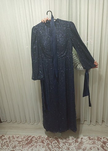 Yeni Elegans Mavi İşlemeli abiye - Görsel 5