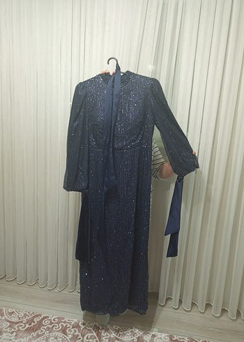 Yeni Elegans Mavi İşlemeli abiye - Görsel 4