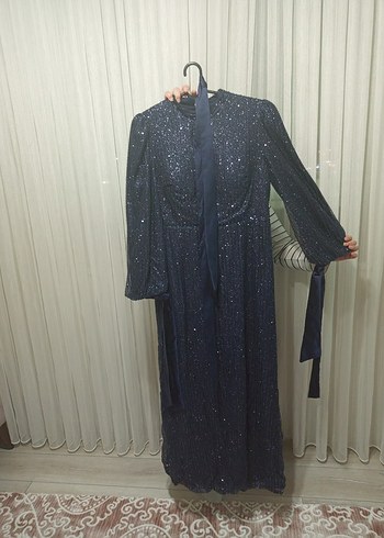 Yeni Elegans Mavi İşlemeli abiye - Görsel 6