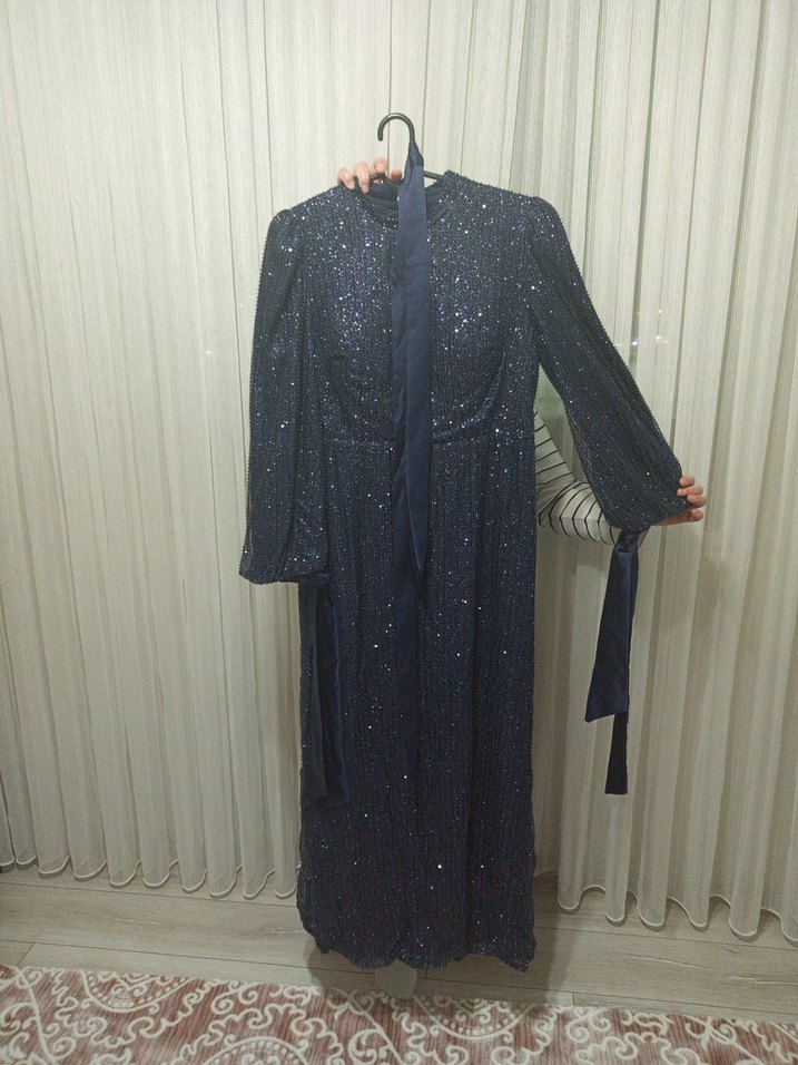 Yeni Elegans Mavi İşlemeli abiye - Görsel 2