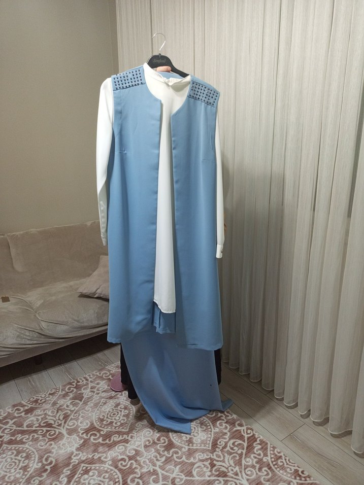 Mavi Drapeli Uzun Kollu ikili takım - Görsel 3