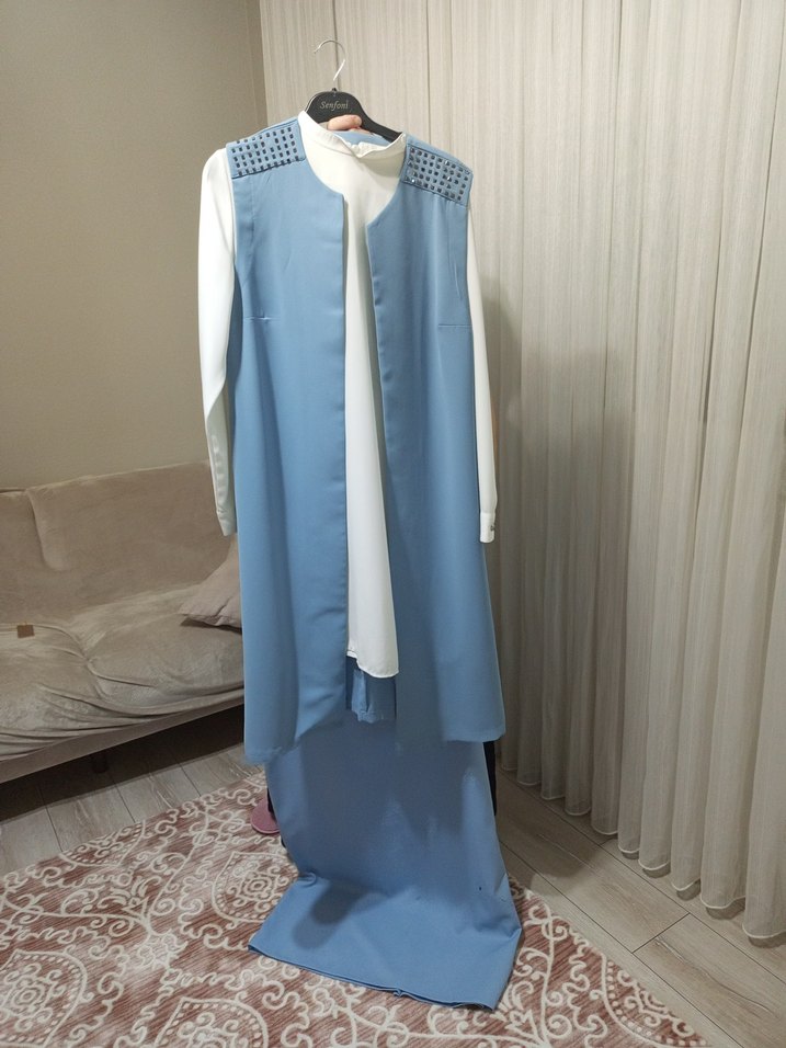 Mavi Drapeli Uzun Kollu ikili takım - Görsel 2