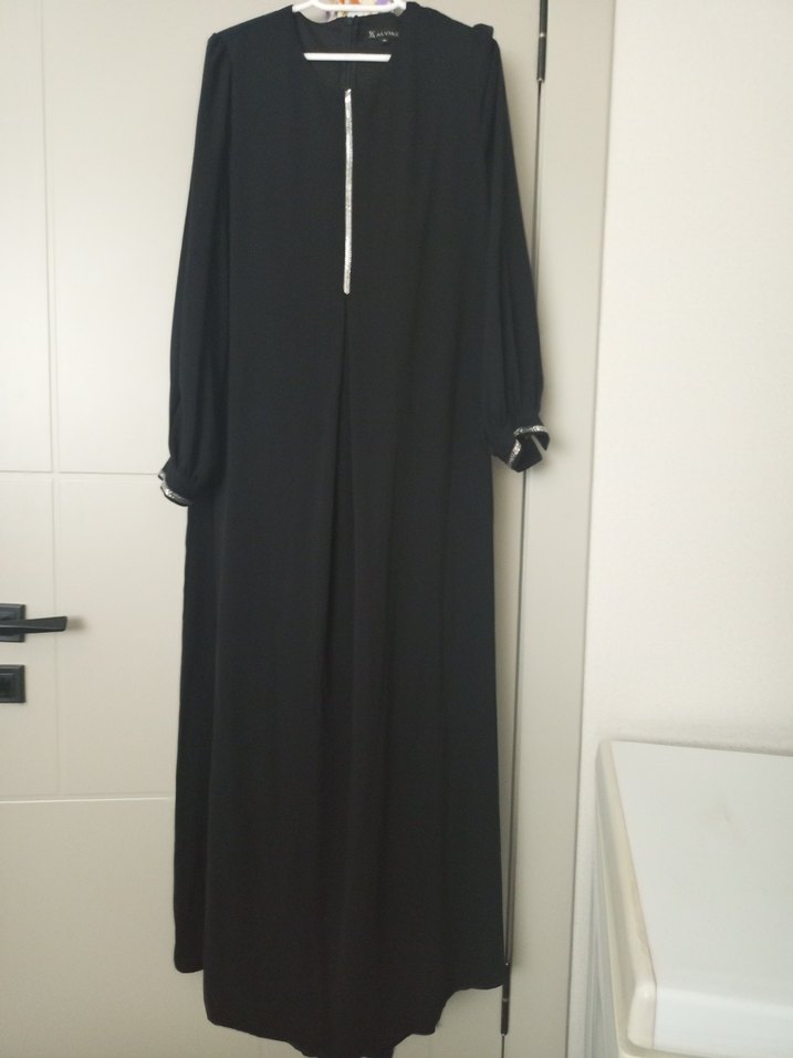 Uzun Siyah  Kadın abi'ye Elbise - Görsel 2