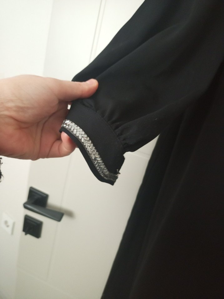 Uzun Siyah  Kadın abi'ye Elbise - Görsel 3