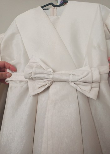 Beyaz Uzun Kollu Modern Klasik Kadın Elbise - Görsel 5