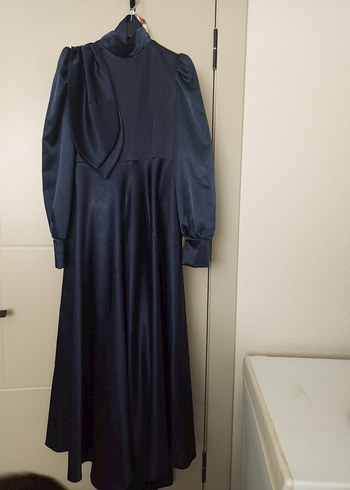 Lacivert Uzun Kollu abi'ye elbise - Görsel 3