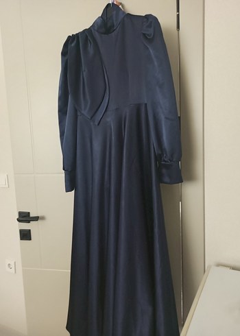 Lacivert Uzun Kollu abi'ye elbise - Görsel 2