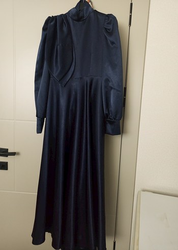 Lacivert Uzun Kollu abi'ye elbise - Görsel 4