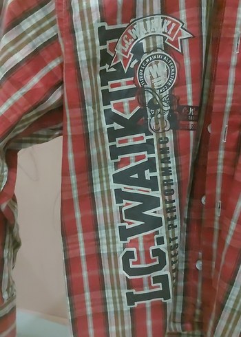 Erkek Çocuk Kırmızı Uzun Kollu Kareli Gömlek - Görsel 3