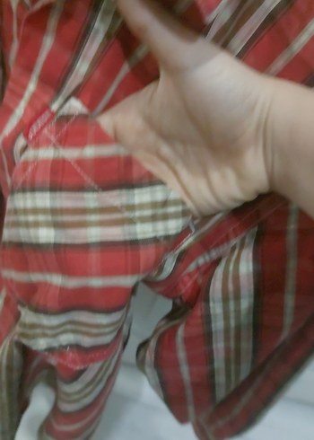 Erkek Çocuk Kırmızı Uzun Kollu Kareli Gömlek - Görsel 5