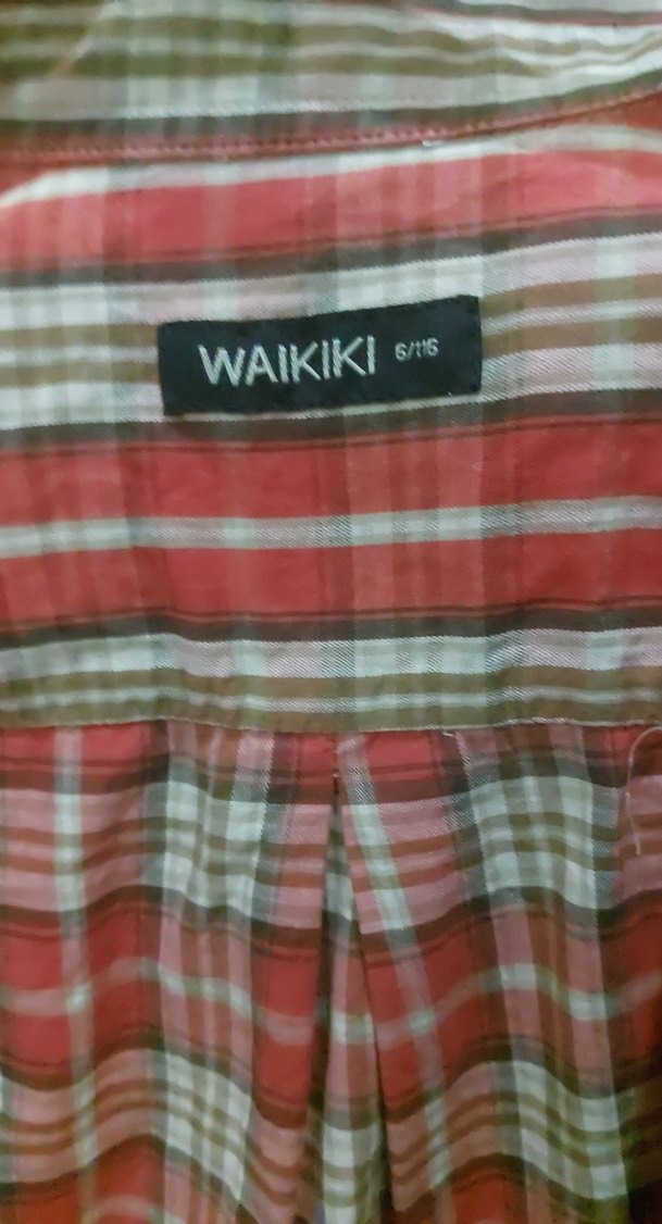 Erkek Çocuk Kırmızı Uzun Kollu Kareli Gömlek - Görsel 4