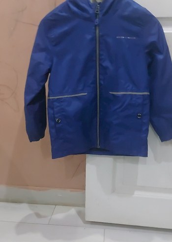 Parlak Mavi Fermuarlı Erkek Çocuk yağmurluğu - Görsel 2