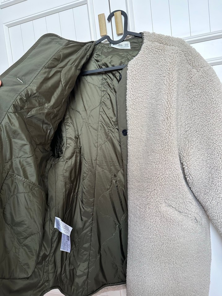 Gri Peluş Kadın Midi Ceket - Görsel 3