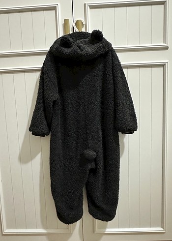 Siyah Peluş Uzun Kaban Zara - Görsel 3