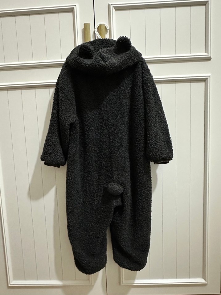 Siyah Peluş Uzun Kaban Zara - Görsel 3