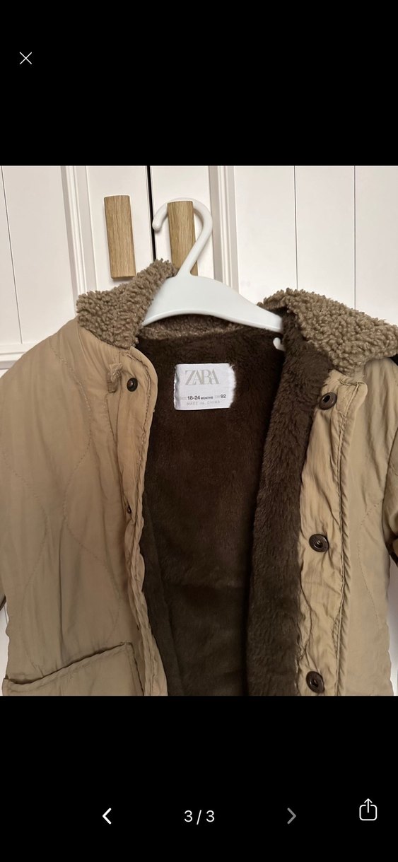 Düğmeli Kahverengi Erkek Çocuk Mont - Görsel 2