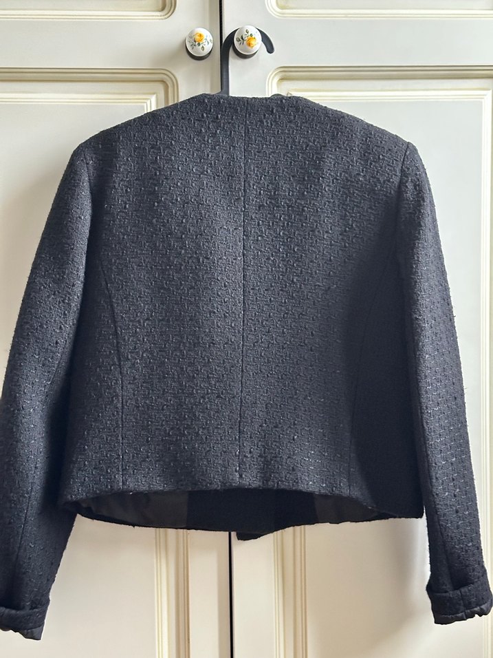 Düğmeli Gri Midi Yün Kadın Ceket - Görsel 3