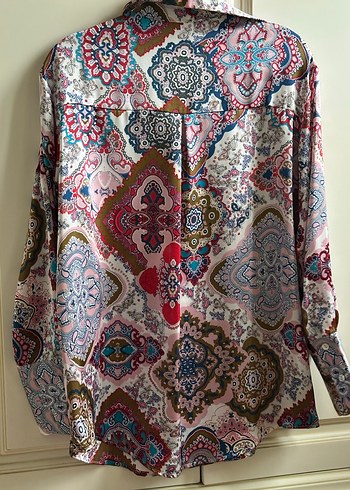 Bohem Çok Renkli Desenli Kadın Gömlek - Görsel 3