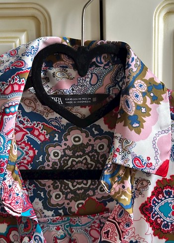 Bohem Çok Renkli Desenli Kadın Gömlek - Görsel 2