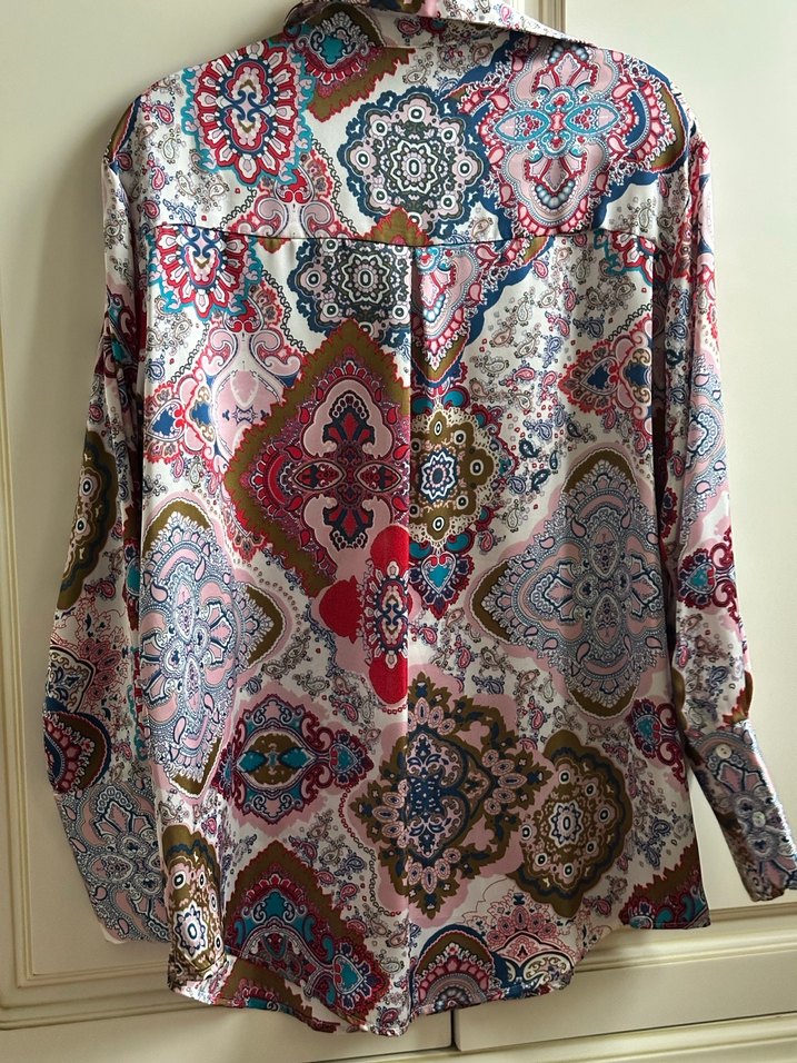Bohem Çok Renkli Desenli Kadın Gömlek - Görsel 3